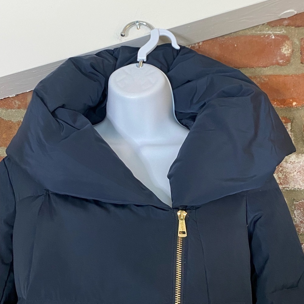 Cole Haan Signature Down & FeatherHooded Puffer Coat Dark Navy New Size XS - Picture 7 of 12